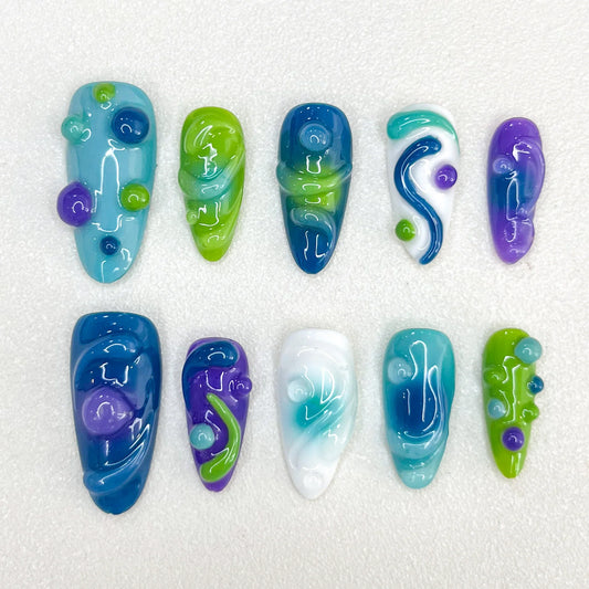 Ocean Swirl - LRIS NAILS