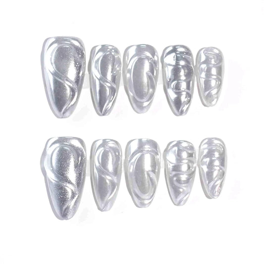 Silver Swirls - LRIS NAILS